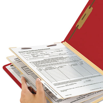 Smead® Colored Top Tab Classification Folders, 2 Dividers, Letter Size, Red, 10-box freeshipping - TVN Wholesale